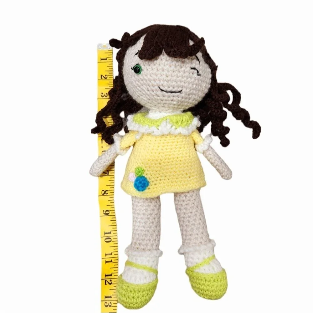 Handcrafted Handmade Amigurumi Crochet Sweet smiley Girl Doll Toy Decor Custom